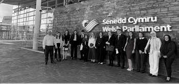 Summer Scheme Students outside the Senedd 2023